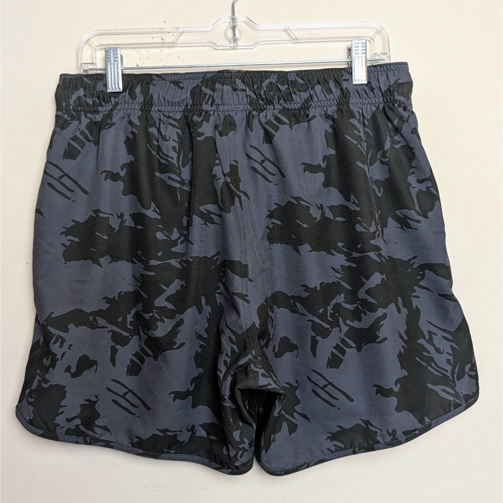 NFQ Shorts Mens Large Camo 5" Inseam Lined Grey Athletic Gym Running Training - Picture 12 of 12